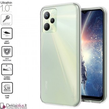 Silikoninis dėklas 1.0 mm storio - permatomas (telefonams Realme C35)